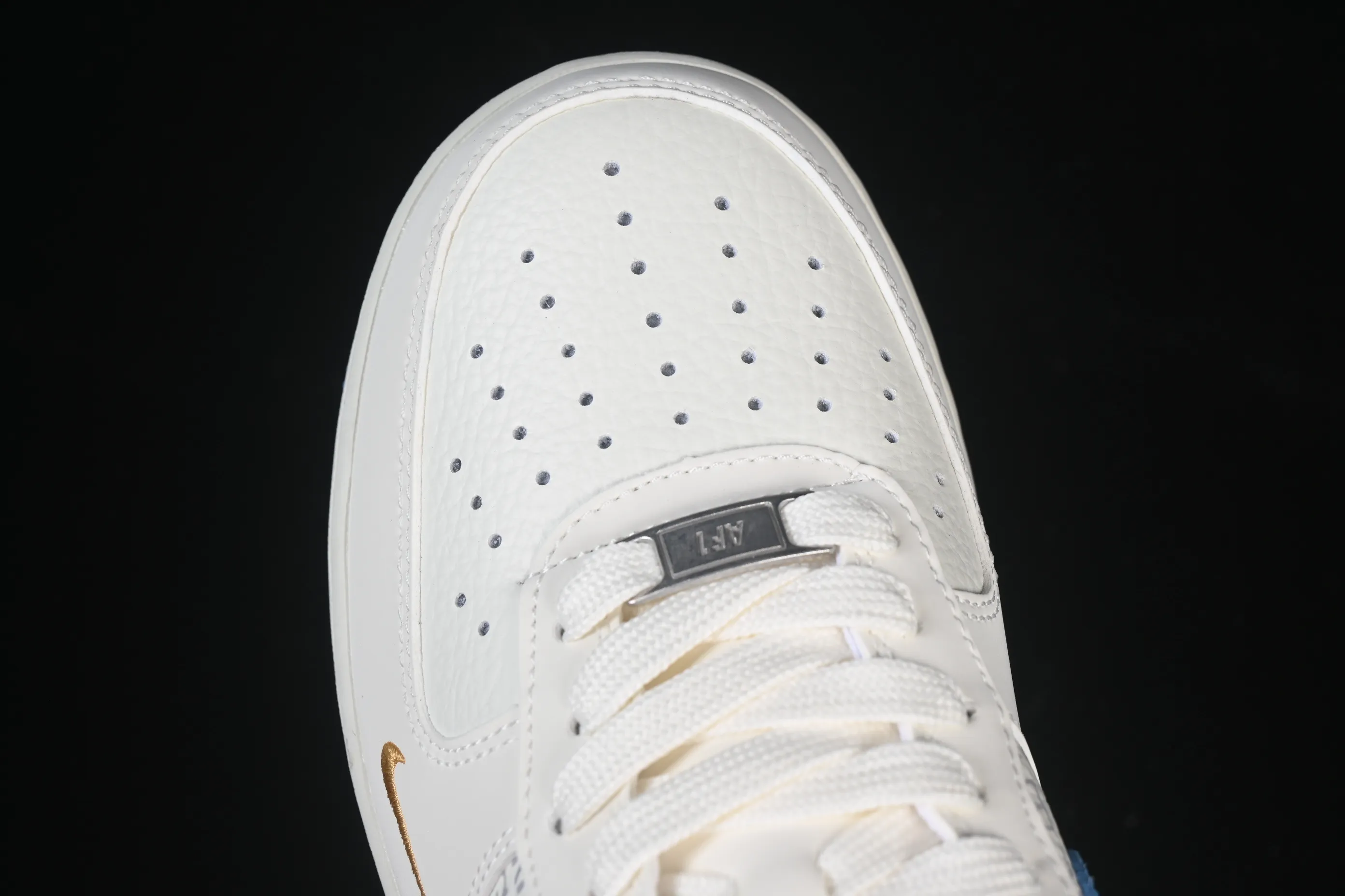 All categories Nk Air Force 1 Air Force series Nk Air Force 1 Low Air Force low-top Nike Air Force 1'07 Low Balenciaga co-branded white blue gold Air Force 1 low-top casual sneakers YF9511-803